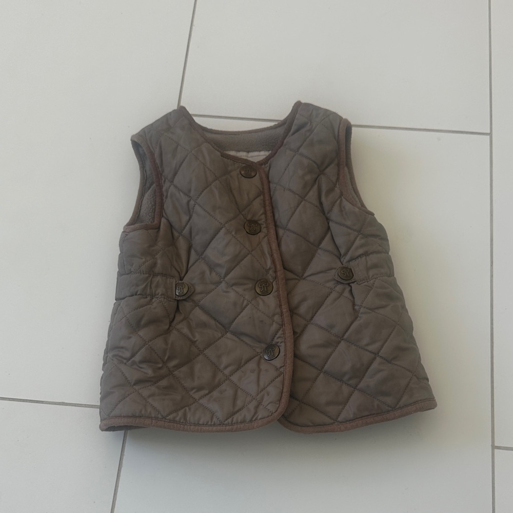 Jacadi Quilted Tan Vest 6m designed in Paris